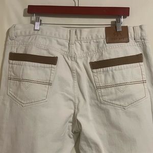 Red Ape Men's Off White Denim Embroidered Pockets Jean Size 40x30
